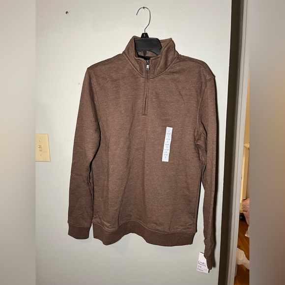 Brown Croft & Borrow Extra soft Fleece Quarterzip - Picture 4 of 5